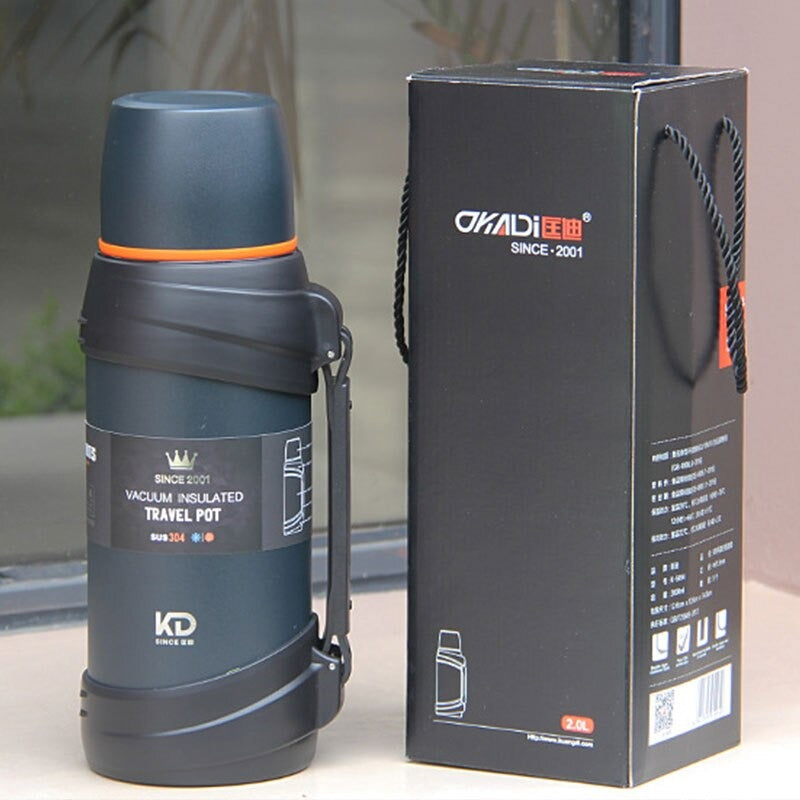 2L/2.5L Travel Thermos Flask Outdoor Stainless Steel Thermos 12 Hours Working