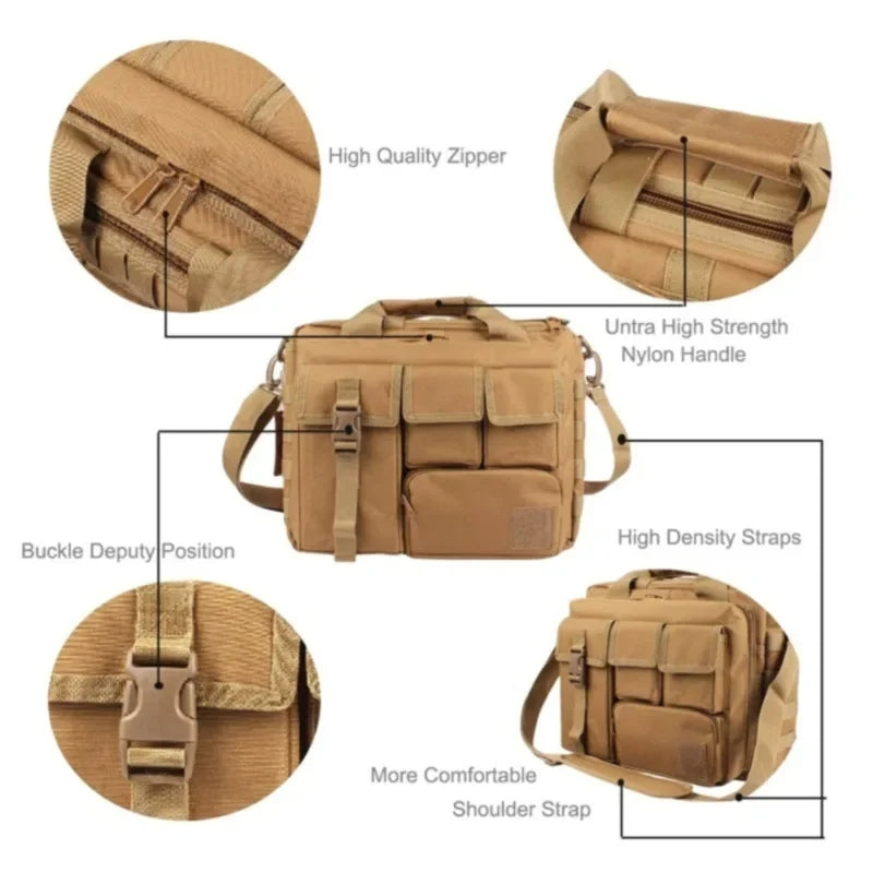 Tactical Multifunction Backpack Nylon Messenger Shoulder Bag Laptop Handbag